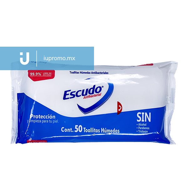 Toallitas Antibacteriales Escudo 50 pz